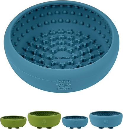 Dog Lick Bowl for Dogs, Lick Mat, Slow Feeder Lick Bowl with Strong Suction, BPA-Free Silicone, Freeze Licking Bowl for Anxiety Relief, Enrichment & Distraction, Dishwasher Safe (Blue, S)