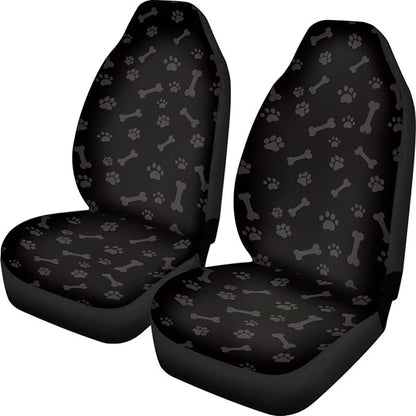 Dreaweet Dog Paw Print Car Seat Covers Front Seats Only Washable & Universal 2 Piece Bucket Seat Covers for SUV Sedan Cute Car Accessories for Women Dog Lover
