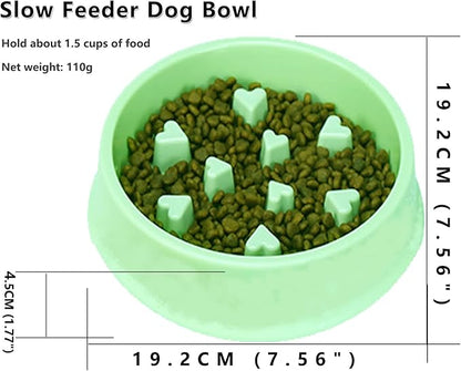 Slow Feeder Dog Bowl, Dog Bowl Slow Eating,Small Dog Feeder Slow,Dog Dishes to Slow Down Eating for Small and Medium Dogs (Green3)