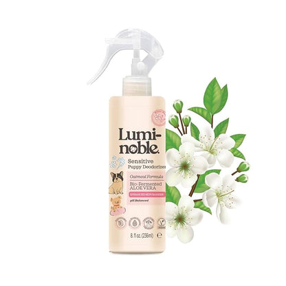 Sensitive Dog Deodorizing Spray Perfume, Oatmeal Formula Pet Cologne,Hypoallergenic Detangler Spray, Alcohol Free, Pet Odor Neutralizer for Puppies, White Musk Scent to Refresh The Skin and Coat, 8oz