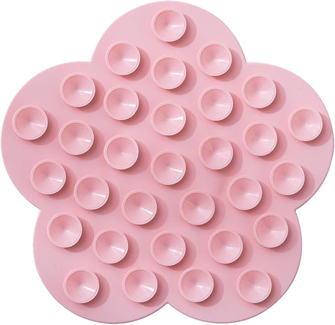 Cats Lick Pad with Suctions Cup Slow Feeders Licking Mat Flower Shape Silicone with Suctions Cup Dog Mat Silicone Dog Treat