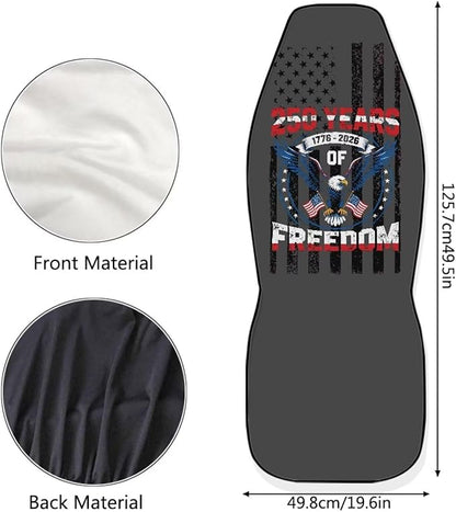 Eagle USA Flag Car Seat Covers for Front Seats American 250th Anniversary Patriotic Car Accessories for Women Men Washable and Breathable Car Seat Cover Set of 2 for Trucks SUV Sedans