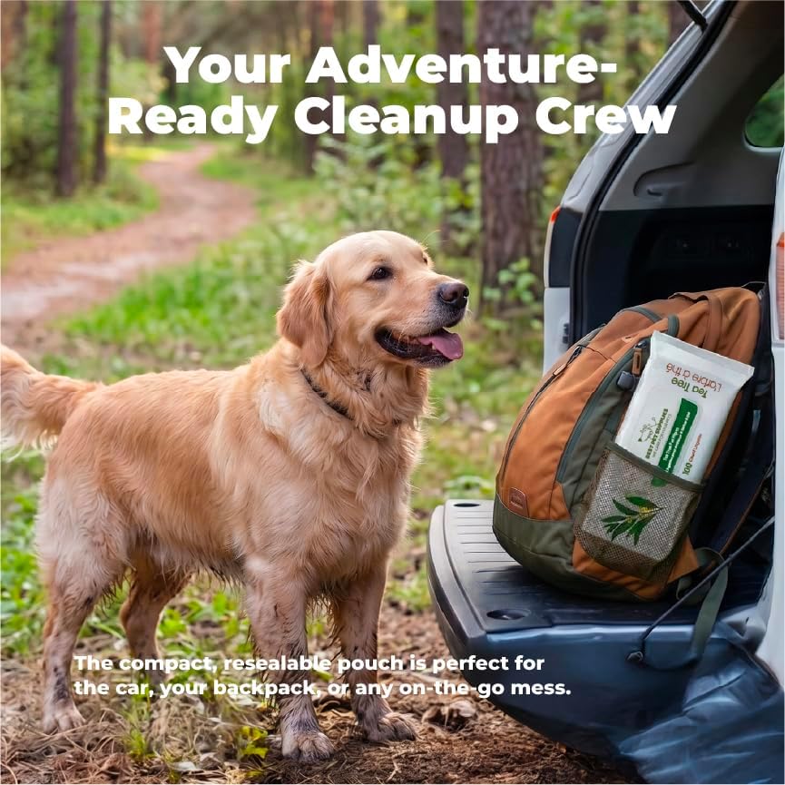 Best Pet Supplies Cleaning Dog Wipes - Cleansing Tea Tree, 400 Count - Image 4
