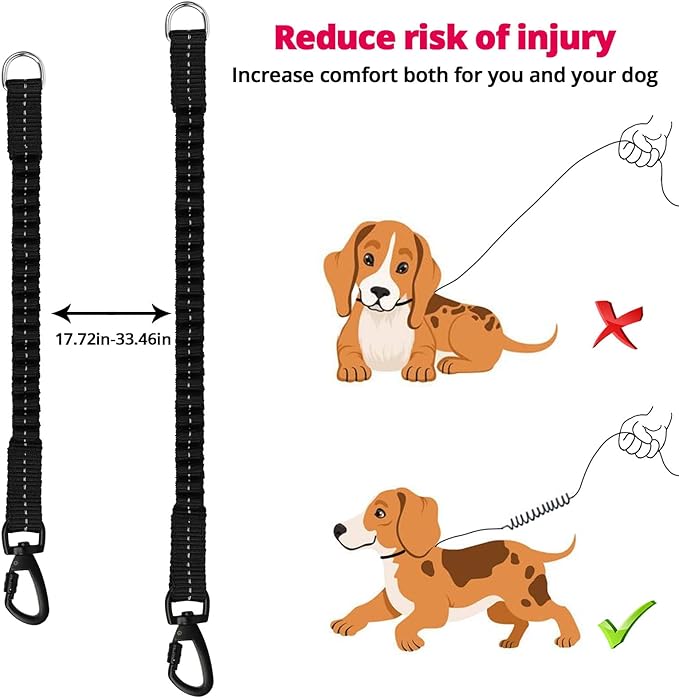 Long Dog Leash 20 FT: Heavy Duty Rope Leashes for Dogs Training with Swivel Lockable Hook Reflective Threads Bungee and Padded Handle - Dog Lead for Large Small Medium Dogs Outside Walking Hiking Pink