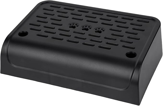 Cat Ramp for Litter Box Step, Self Cleaning Cat Litter Box Ramp Trapper with Storage, Small Step Pedal Stool with Filter Function Steps for Small & Elderly Cats(Black 11.8"x 7.87"x 3.3")