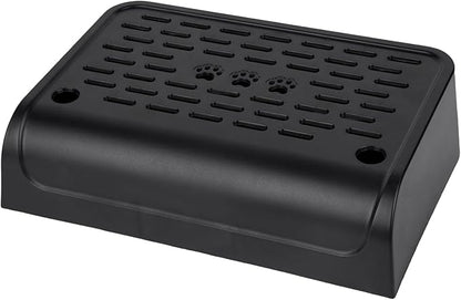 Cat Ramp for Litter Box Step, Self Cleaning Cat Litter Box Ramp Trapper with Storage, Small Step Pedal Stool with Filter Function Steps for Small & Elderly Cats(Black 11.8"x 7.87"x 3.3")