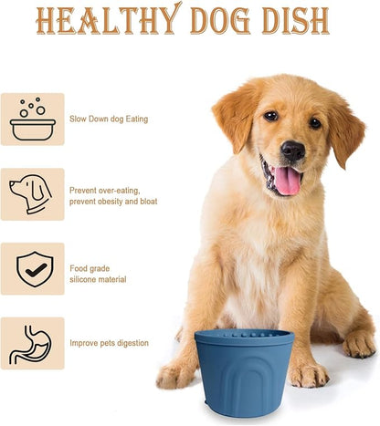 Dog Slow Feeder Lick Bowl, Non-Slip Slow Dog Eating Bowl, Long Lasting Silicone Anti-chocking Treat Dispenser, Easy to Clean & Durable Pet Dish (M)