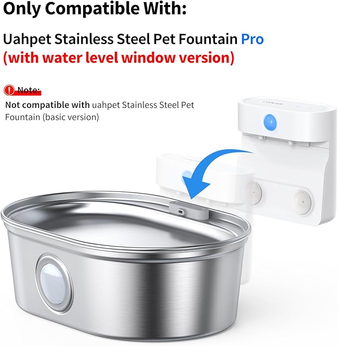 uahpet Replacment Pump for Stainless Steel Pet Water Fountain Pro (with water level window version)