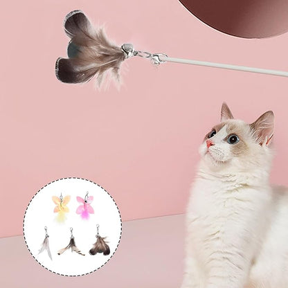 VILLCASE 5Pcs Cat Interactive Toys Teaser Replacement Heads for Indoor Cats Premium Fun Exercise Strengthen Pet Bonding