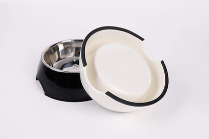 Pet Bowls Stainless Steel Dog Cat Pet Bowl Universal Pet Water and Food Bowls 4 Sizes and 5 Colors Available (M, White)