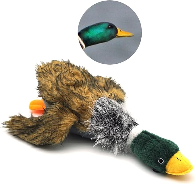JKW Pet Dog Toys, Mallard Duck Plush & Stuffed Toys, Squeaky Puppy Toys, 8''