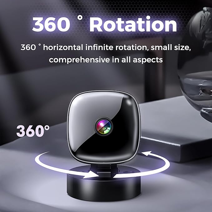 Mini Camera Wireless 1080P HD Indoor Camera for Indoor Security with App Control, Motion Detection, Night Vision, Wireless WiFi Rechargeable Pet Camera for Home/Office
