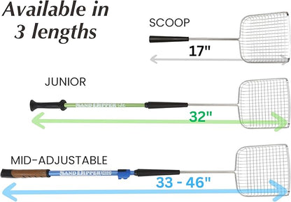Sand Dipper Cat Poop Scooper & Chicken Poop Scooper - Rugged Big 6" Square Stainless Steel Long Handle for Home Kitty Litter Scoop & Farm Chicken Compatible Coop Scooper (Scoop)
