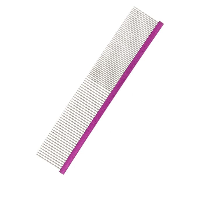 Metal Dog Comb, Stainless Steel Cat Comb for Removing and Knots Dog Combs with Rounded Ends for Long and Short Haired Breeds