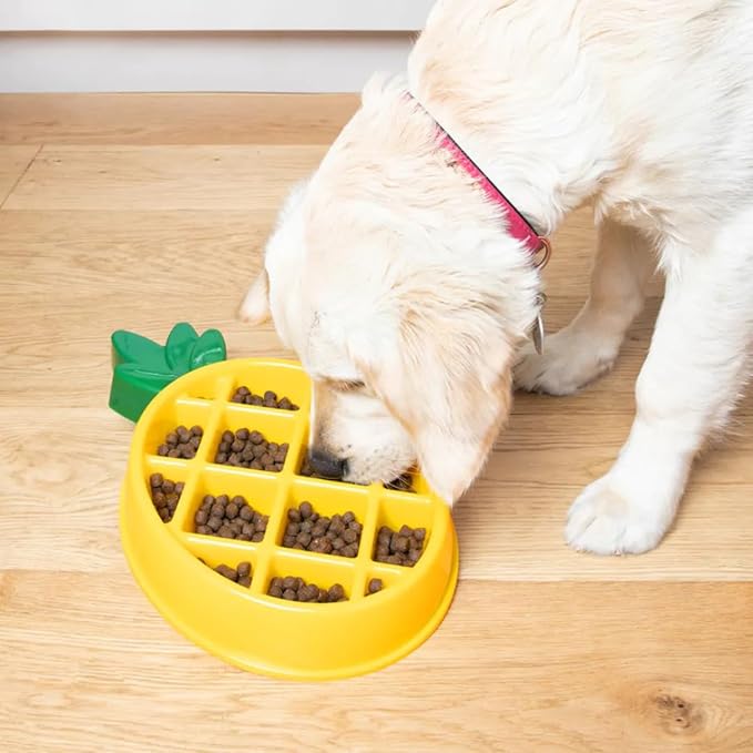 ZippyPaws - Up to 10x Slower Eating, Non Slip Base, Holds 4 Cups - Pineapple