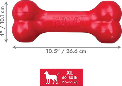 KONG Goodie Bone - Classic Durable Natural Rubber Dog Bone, Supports Mental Engagement - Treat Dispensing - Red - for Extra Large Dogs