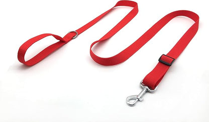 TAIAN Adjustable Nylon Dog Leash, 6FT/10 FT Long Dog Leashes for Small Medium Large Dogs (1 in x 6 ft, Red)