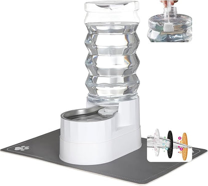 RIZZARI 9L Water Dispenser for Dogs: Automatic Stainless Steel Pet Feeder-Removes Odors - Softens Water-Helps Prevent Urinary Stones -Extends Lifespan -Supports Spinal Health in Senior Dogs- Gardens
