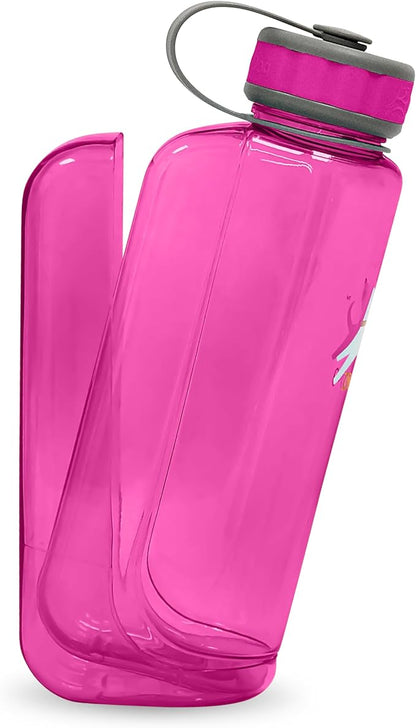 OllyDog OllyBottle, Dog Water Bottle with Detachable Bowl, No Spill Travel Bottle for Dogs, Wide Drinking Cup, BPA-Free Tritan, Easy Clean, Convenient for Walking & Hiking (1L, Hot Pink)
