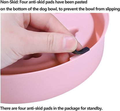 Slow Feeder Dog Bowl, Dog Bowl Slow Eating,Small Dog Feeder Slow,Dog Dishes to Slow Down Eating for Small and Medium Dogs (Red)