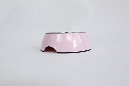 Pet Bowls Stainless Steel Dog Cat Pet Bowl Universal Pet Water and Food Bowls 4 Sizes and 5 Colors Available (L, Pink)