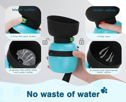 Pecute Portable Dog Water Bottle, 2 in 1 Cat Dog Travel Water Bottle Bowl Leakproof with Double Seal, BPA Free, Lightweight, Pet Small Animal Water Bottel Dispenser for Outdoor Walking Hiking Travels