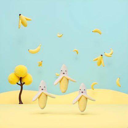 3 Pieces Yellow Banana Plush Squeeze Squeaker Puppy Dog Toys Plush Chew (Banana) Dog Squeak Toys