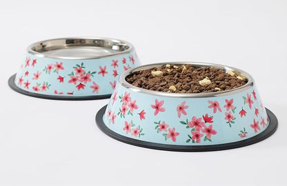 Stainless Steel Dog Bowls, Food and Water Non Slip Anti Skid Stackable Pet Puppy Dishes for Small, Medium and Large Dogs (2 Pack)