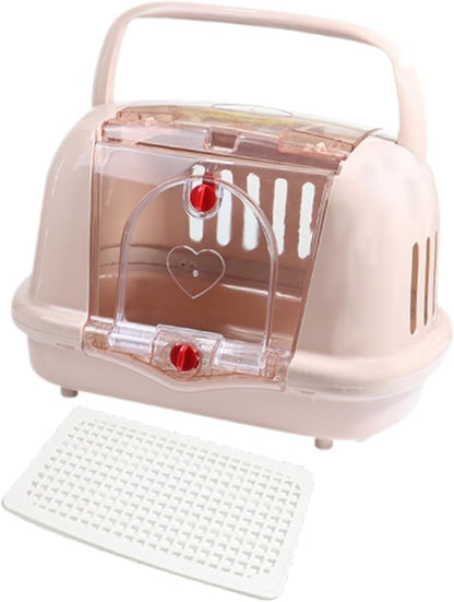 Dog Crate Pet Travel Carrier Ventilation Pet Supplies Sturdy Hard Sided Cat Carrier for Kitten Airline Indoor Outdoor Walking, Brown