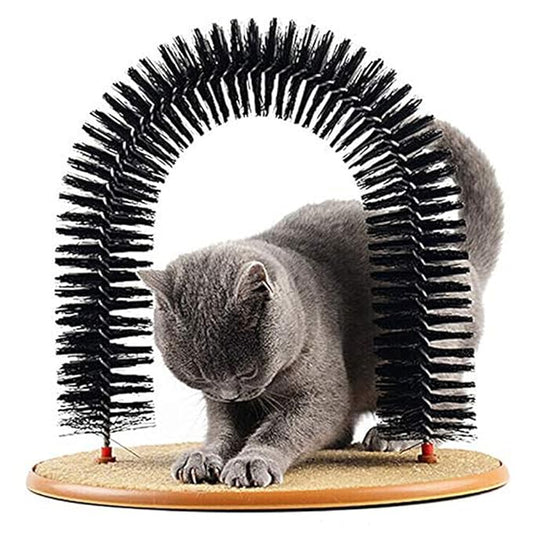Cat Self Groomer Kitten Pleasurable Massaging Scratching Pet Self Cleaning Scratch Arch Cats Hair Brush Selfs Massage Brush Hair Trimming Brush Cat Scratcher Toys Durable Brusher&Massager
