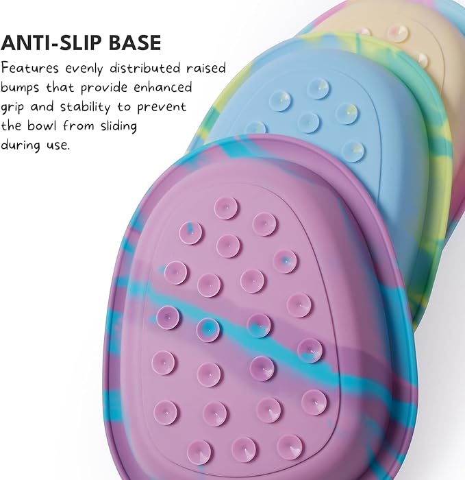 CHEWFFON Easter Dog & Cat Lick Mat Bowls, BPA-Free Silicone Slow Feeder Bowl with Suction Cups, Non Slip Pet Food Bowl Reduces Boredom and Anxiety, Dishwasher Safe, Lavender