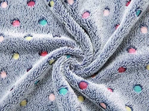 1 Pack 3 Blankets Super Soft Cute Dot Pattern Pet Blanket Flannel Throw for Dog Puppy Cat Blue/Purple/Grey Large - Image 5