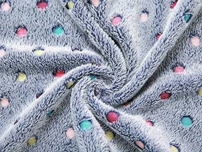 1 Pack 3 Blankets Super Soft Cute Dot Pattern Pet Blanket Flannel Throw for Dog Puppy Cat Blue/Purple/Grey Large - Image 5