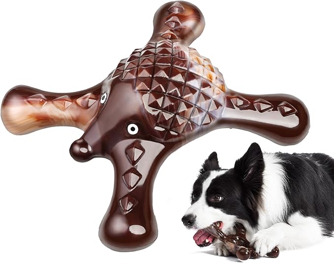 Indestructible Dog Chew Toy for Aggressive Chewers – Tough Nylon Super Chewer Toy, Bacon Flavor, Long-Lasting & Heavy-Duty, Teeth Cleaning & Boredom Relief for Large Breed Dogs