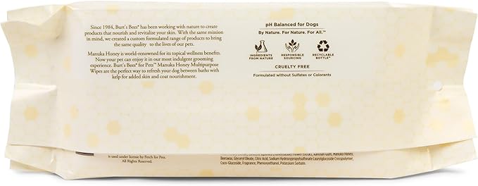Burt’s Bees Manuka Honey Multipurpose Wipes with Kelp, 50 Count