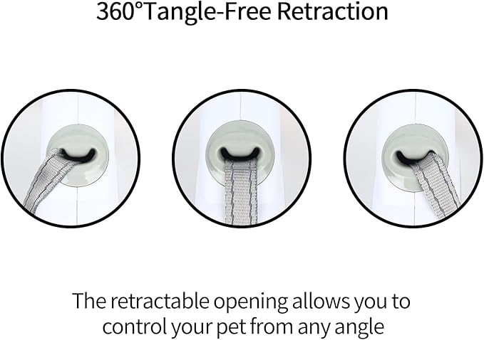 16 Ft Retractable Dog Leash, 360° Tangle-Free Heavy Duty Great Leas for Dog up to 66lbs with Anti-Slip Handle, Dog Walking Leash Suitable for Medium Dogs (White,M)