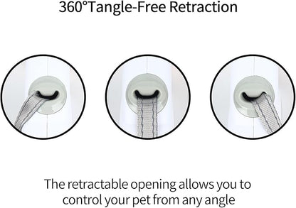 16 Ft Retractable Dog Leash, 360° Tangle-Free Heavy Duty Great Leas for Dog up to 66lbs with Anti-Slip Handle, Dog Walking Leash Suitable for Medium Dogs (White,M)