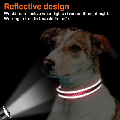Joytale Reflective Dog Collar, Soft Neoprene Padded, Metal D-Ring, Nylon Pet Collar Adjustable for Extra Large Dogs, Red, XL