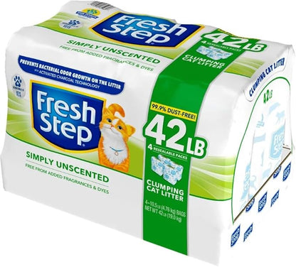 Generic FreshStep Simply Unscented Clumping Cat Litter, 42 lbs. Also know as FreshStep Ultra Unscented Cat Litter 4 pack 42lb, GRAY