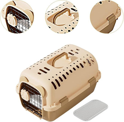 Pet Dog Travel Kennel Hard Sided Transport Box Cats Cage for Tiny Dog Breeds Indoor Outdoor Carrying Pet Store Walking S(S)