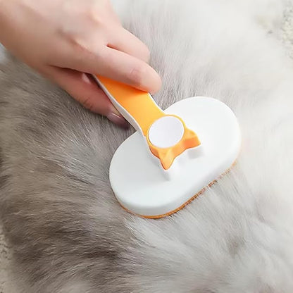 Cat Brush, Dog Brush, Self Cleaning Slide Brush, Pet Grooming, SheddingHair, Fluffy Dog Hair Puppy Kitten, Pet Accessories. (White)