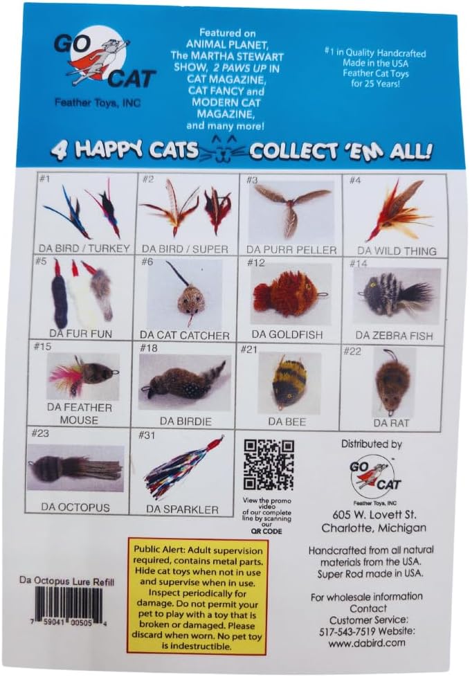 Da Octopus Teaser Wand Cat Toy Replacement Lure by Go Cat