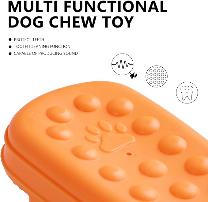 MECOOL Dog Toy Unbreakable Slippers Squeaky Dog Toys for Teehing Chewing Size for Medium and Samll Breeds (Orange)