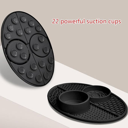 Suction Cup Pet Drinking Licking Pad Silicone Dogs Lick Pad Cats Bath Slow Eating Feeders Puppies Anti-Choking Mat Feeder Bowl Silicone Food Bowls for Cats to Down Eating