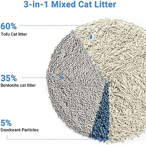 ELS PET Clumping Cat Litters 2 Packs, Strong 3 in 1 Mixed Cat Litter, Unscented Ultra Absorbent and Fast Drying Cat Litter, Flushable Odor Eliminating - Image 2