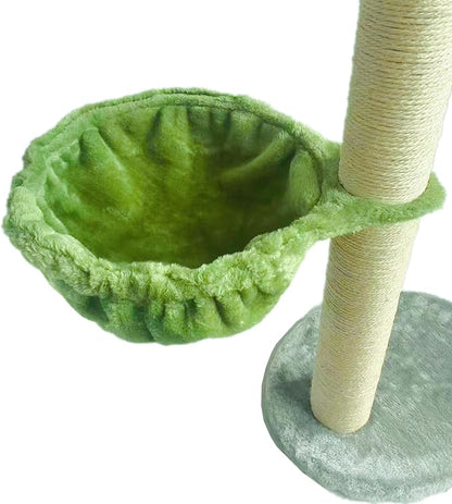 SHENGOCASE 14.6" 2-Pack Green Nest Basket Lounger Hammock Bed Replacement for Cat Tree Tower, 5-Pack Hanging Toys, Cat Tree Accessories Hammock Attachment (Large 2pcs, Green)