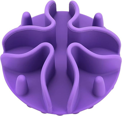 Slow Feeder for Dog Cat Puppy, Silicone Pet Feeder Insert with Strong Suction Cups, Medium, Purple