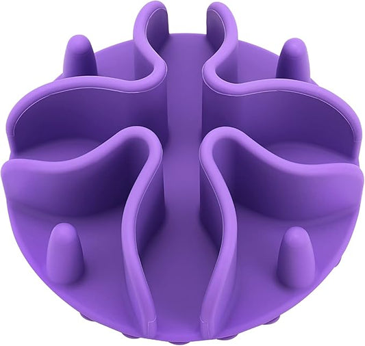 Slow Feeder for Dog Cat Puppy, Silicone Pet Feeder Insert with Strong Suction Cups, Medium, Purple