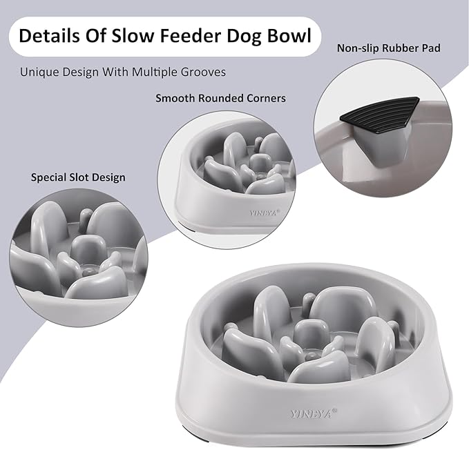 Slow Feeder Dog Bowls, Pet Supplies That Slow Down Eating, Pet Food Bowls, Maze Dog Puzzle Feeder for Medium Breed