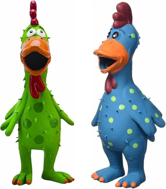 Multipet Latex Grunting Toy Bundle Chicken Assorted Color (Pack of 2)